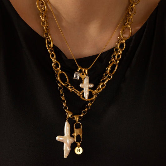 Ciondolo Ancora Perla mini